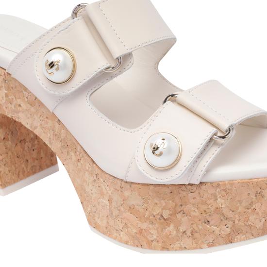 25FW 지미추 샌들 FAYENCE WEDGE 95 SQMLATTE White - JIMMY CHOO