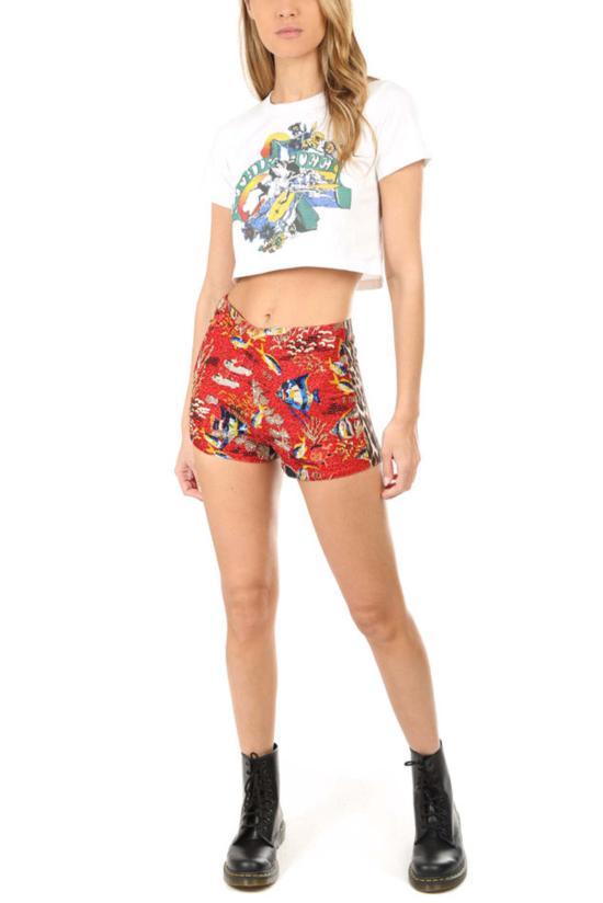  알13 숏팬츠 R13 부티 숏 레드 피쉬/레오파드