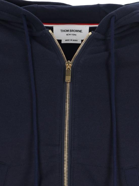  톰브라운 사선완장 투웨이 후드집업 MJT022H00535461 BLUE - THOM BROWNE