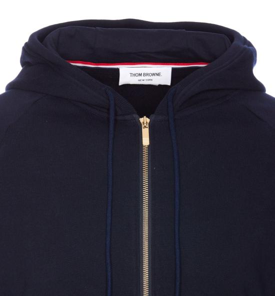  톰브라운 사선완장 투웨이 후드집업 MJT022H00535461 BLUE - THOM BROWNE