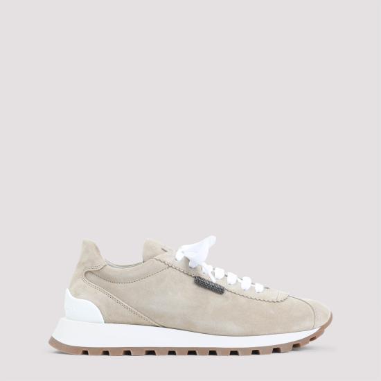 25FW 브루넬로 쿠치넬리 샤이니 탭 스웨이드 러너 스니커즈  MZSFG2110P C4180 CLIMB