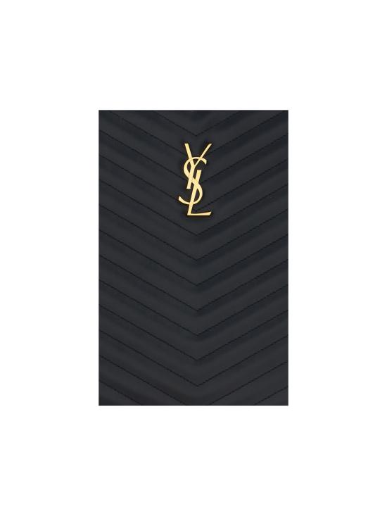 26SS 생로랑 마틀라세 레더  모노그램 클러치  440222CWU01 1000 BLACK - SAINT LAURENT