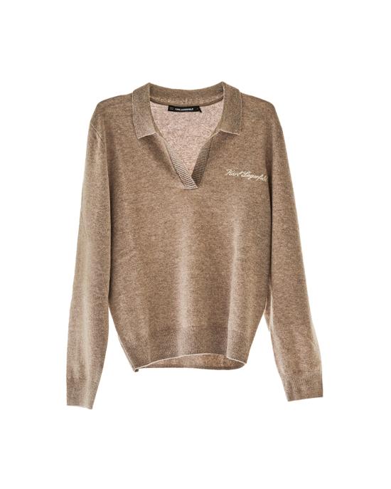 26SS 칼라거펠트 스웨터 246W2180 766 Toast Beige BEIGE