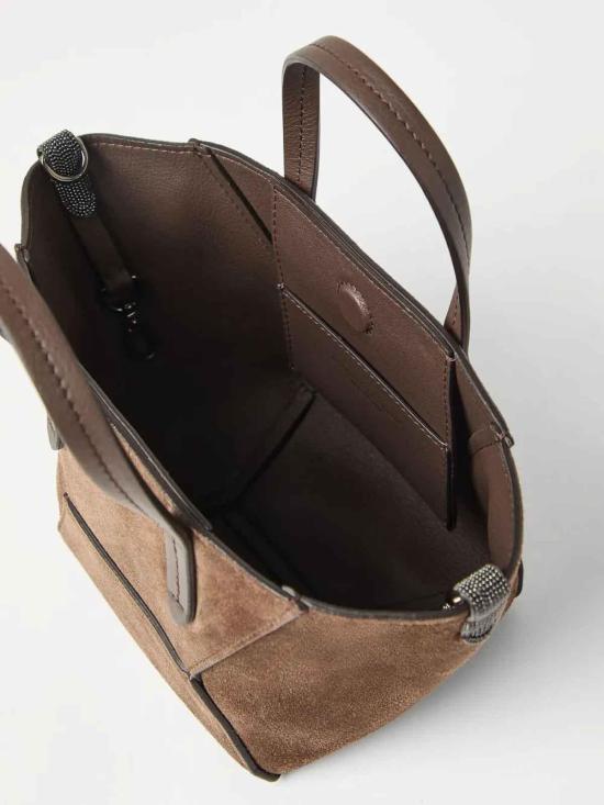 26SS 브루넬로 쿠치넬리 스웨이드 BC Duo 미니 백 MBDLD2675C8769 - BRUNELLO CUCINELLI