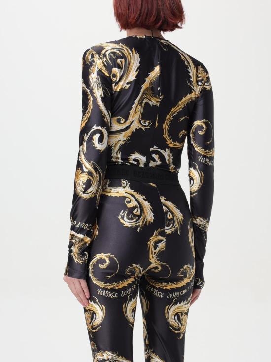 24FW 베르사체 긴팔 티셔츠 77HAM2A1JS360 G89 Black - VERSACE