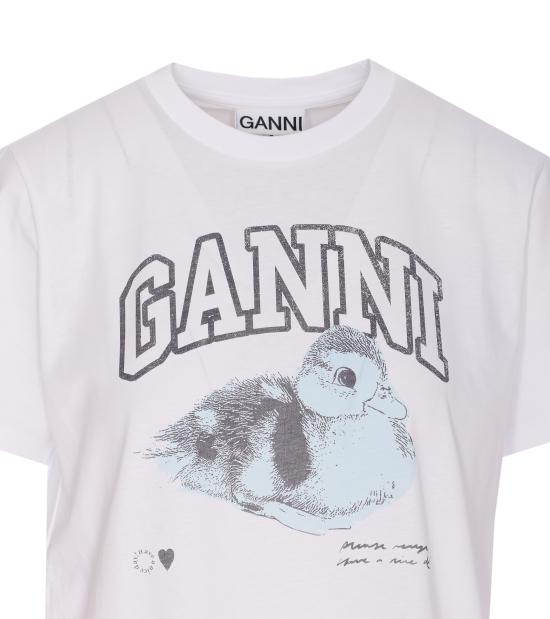 25FW 가니 반팔 티셔츠 T4290151 BRIGHT WHITE DOM - GANNI