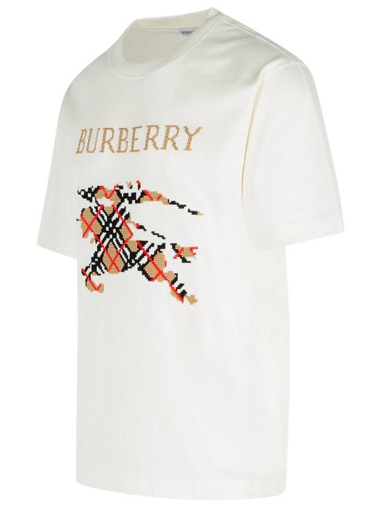 25FW 버버리 크로스 스티치 EKD 코튼 티셔츠 8110116B7078 Beige - BURBERRY