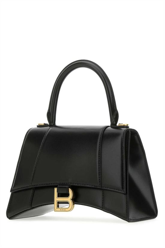 25SS 발렌시아가 아워글래스 샤이니 박스 카프스킨 스몰 핸드백 5935461QJ4M 1000 Black - BALENCIAGA