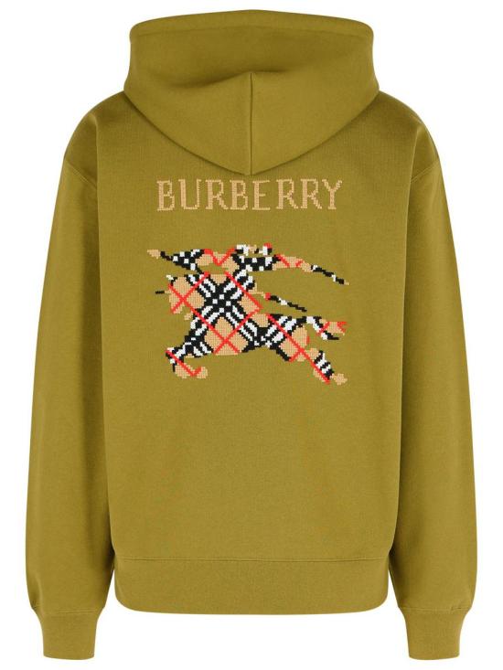 25FW 버버리 크로스 스티치 EKD​ 코튼 지퍼 후디 8110937C2985 GREEN - BURBERRY