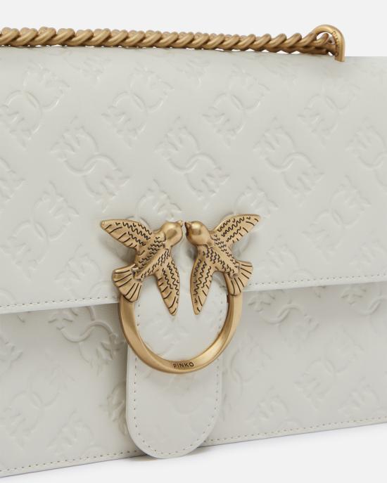 25SS 핑코 토트백 100941A1YB Z14Q Bianco seta antique gold - PINKO