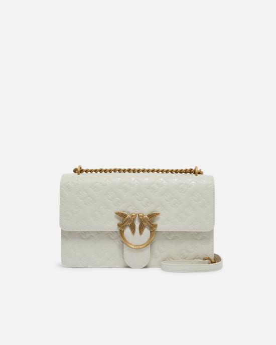 25SS 핑코 토트백 100941A1YB Z14Q Bianco seta antique gold