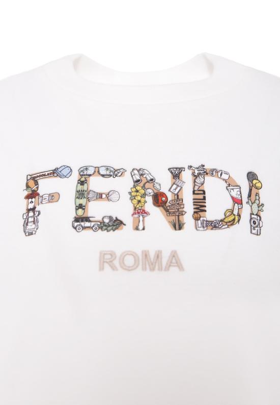 26SS [키즈] 펜디 티셔츠 JMI487 7AJ F0TU9 WHITE - FENDI