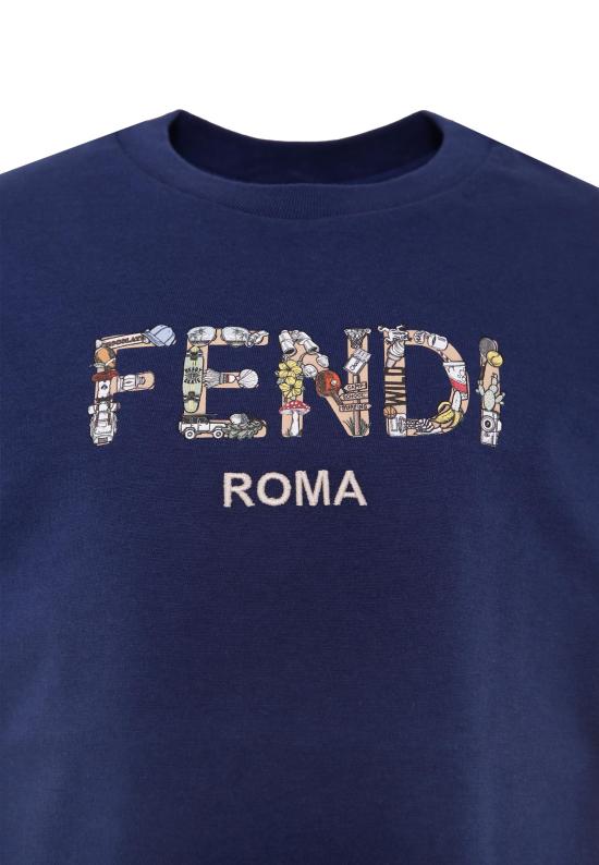 26SS [키즈] 펜디 티셔츠 JMI487 7AJ F1I11 BLUE - FENDI