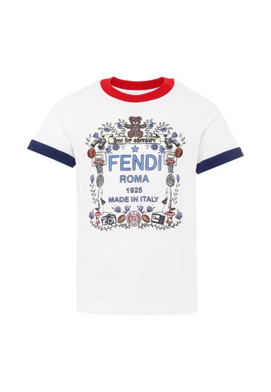 26SS [키즈] 펜디 티셔츠 JMI489 7AJ F0TU9 WHITE