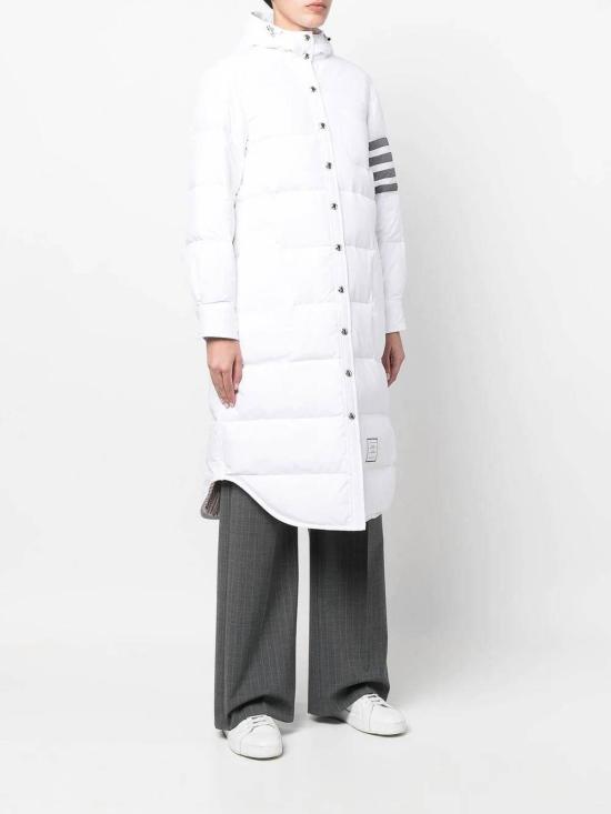  톰브라운 사이드 4바 패딩 코트  FOD025X05222100 White - THOM BROWNE