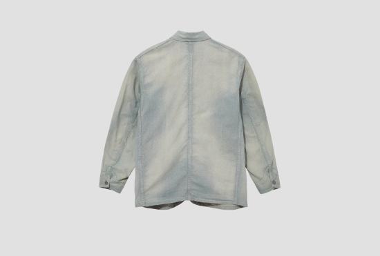 25SS A.PRESSE 데님 자켓 인디고 핀 체크 커버올 25SAP-01-27H 라이트 블루 - A.PRESSE