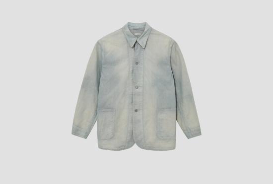 25SS A.PRESSE 데님 자켓 인디고 핀 체크 커버올 25SAP-01-27H 라이트 블루
