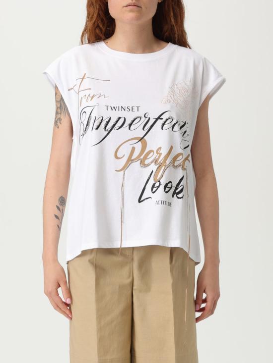 25SS 액티튜드 트윈세트 반팔 티셔츠 251AP2163 00840 White