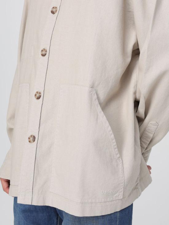 25SS 바버 긴팔 셔츠 MOS0421 GY18 Ecru - BARBOUR