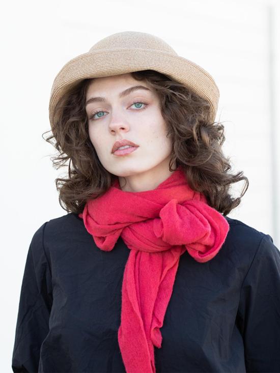  보또 쥐세페 머플러/스카프 보토 주세페 딥 퍼시몬 다이아몬드 클래식 니트 캐시미어 스카프 딥 퍼시몬 - BOTTO GIUSEPPE