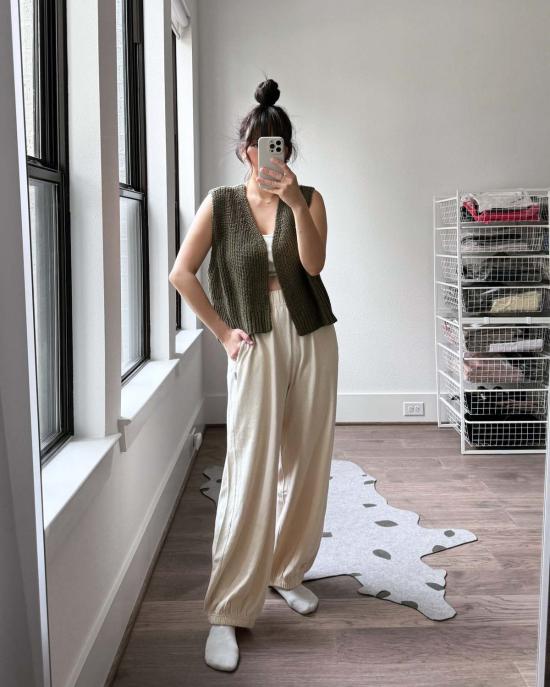  르 본 숍 스트레이트 팬츠 Le Bon Shoppe 벌룬 팬츠 수레국화 - Le Bon Shoppe