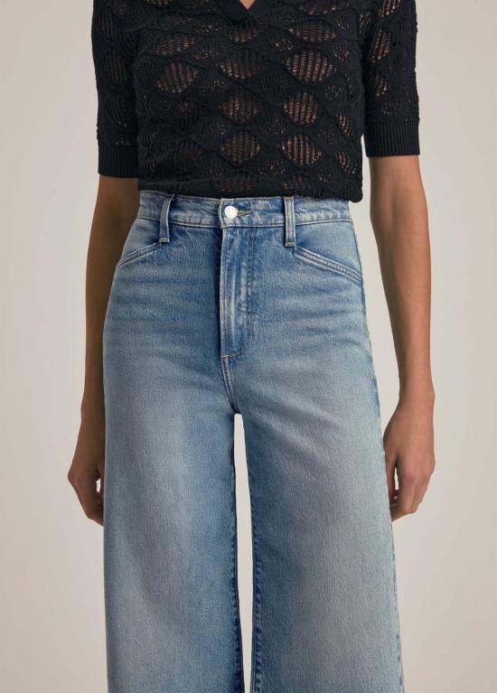  페이보릿 도우터 데님 팬츠 페이버릿 도터 미샤 슈퍼 하이라이즈 와이드 레그 크롭 진 - FAVORITE DAUGHTER