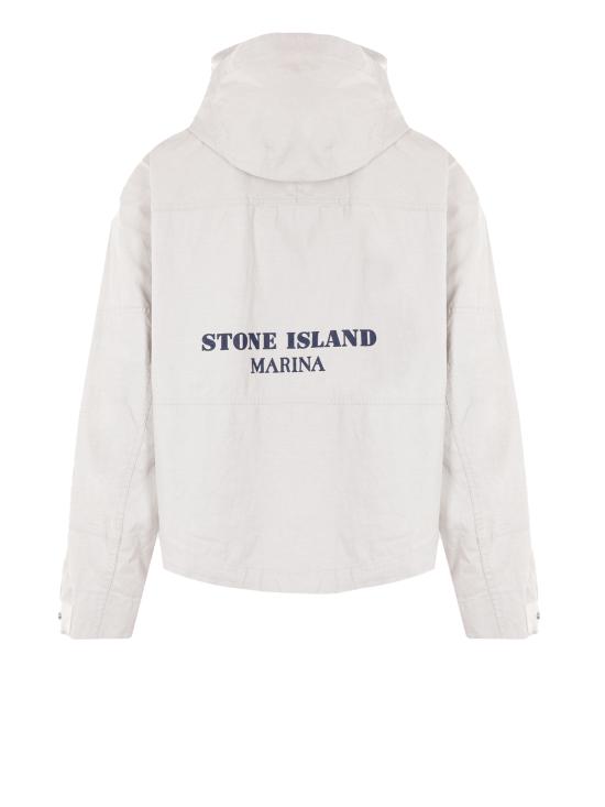  스톤 아일랜드 로우 플레이티드 린넨 SI 마리나 자켓 8015418X1V0001 WHITE - STONE ISLAND