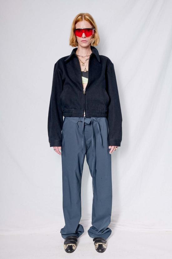  어셈블리 뉴욕 데님 자켓 어셈블리 블랙 데님 크롭 지퍼 재킷 - ASSEMBLY NEW YORK