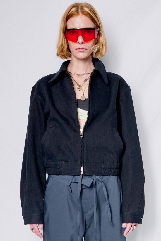  어셈블리 뉴욕 데님 자켓 어셈블리 블랙 데님 크롭 지퍼 재킷 - ASSEMBLY NEW YORK