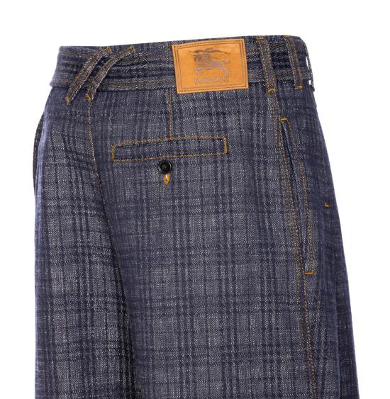 25FW 버버리 하이 라이즈 와이드 체크 데님 진 8110727A5924 BLUE - BURBERRY