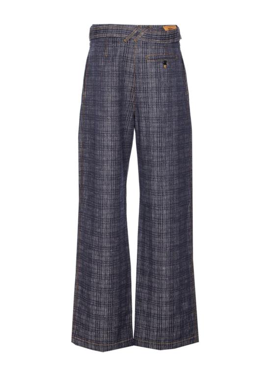 25FW 버버리 하이 라이즈 와이드 체크 데님 진 8110727A5924 BLUE - BURBERRY