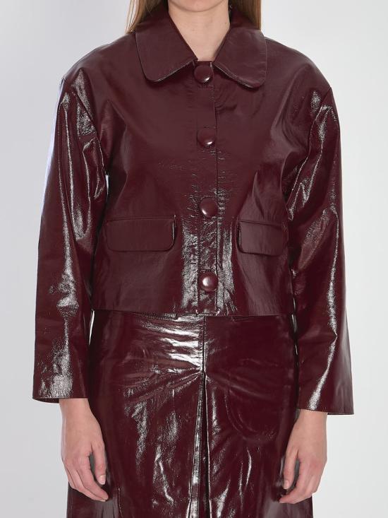 25FW 셀프 포트레이트 가죽 자켓 9942908 PF25091JBU BURGUNDY Red