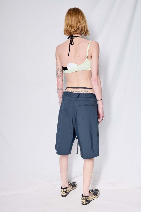  오토링거 숏팬츠 다크 블루 더블 폴드 수트 반바지 - OTTOLINGER