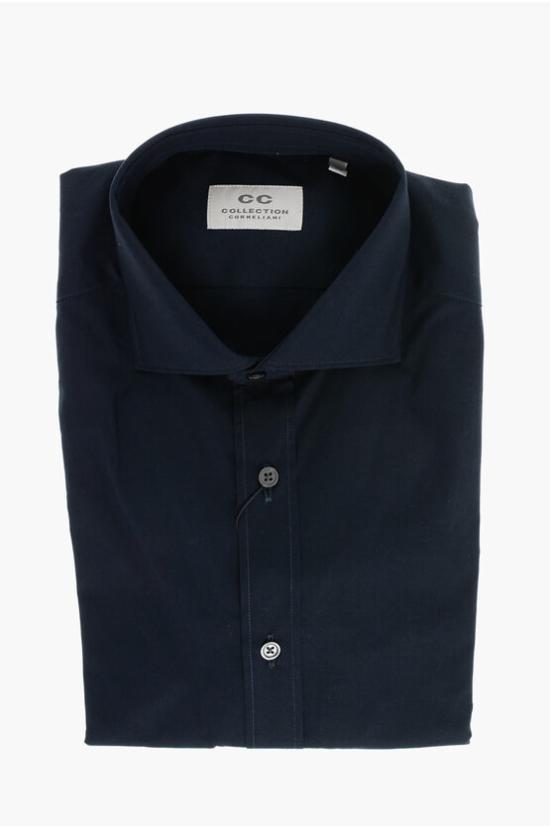  꼬르넬리아니 긴팔 셔츠 91PX23 3161463 001 Blue