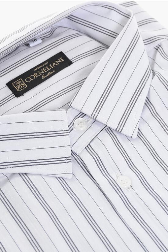  꼬르넬리아니 반팔 셔츠 63PNNN 9220206 007 White - CORNELIANI