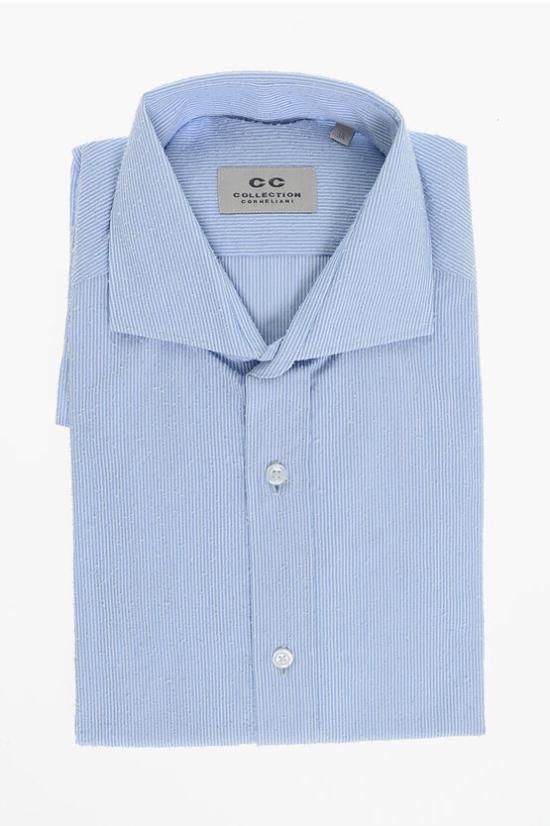  꼬르넬리아니 긴팔 셔츠 83PX23 9161584 004 Light blue