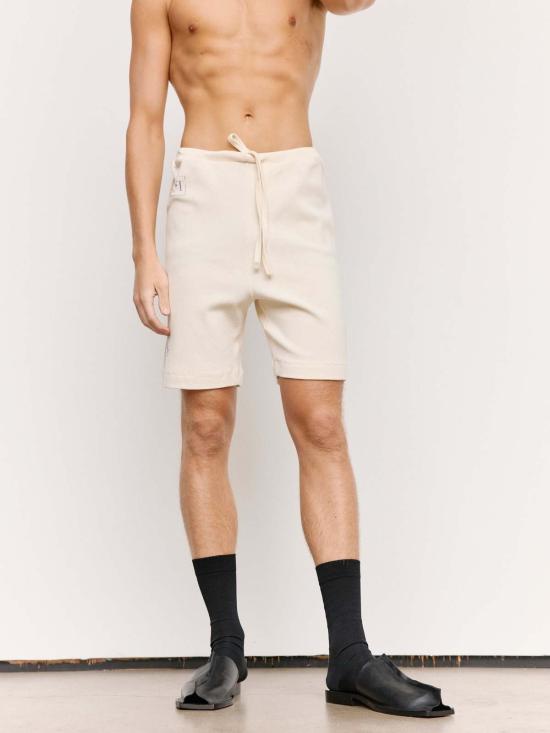  세실 툴켄스 숏팬츠 내추럴 인터록 저지 코튼 와이드