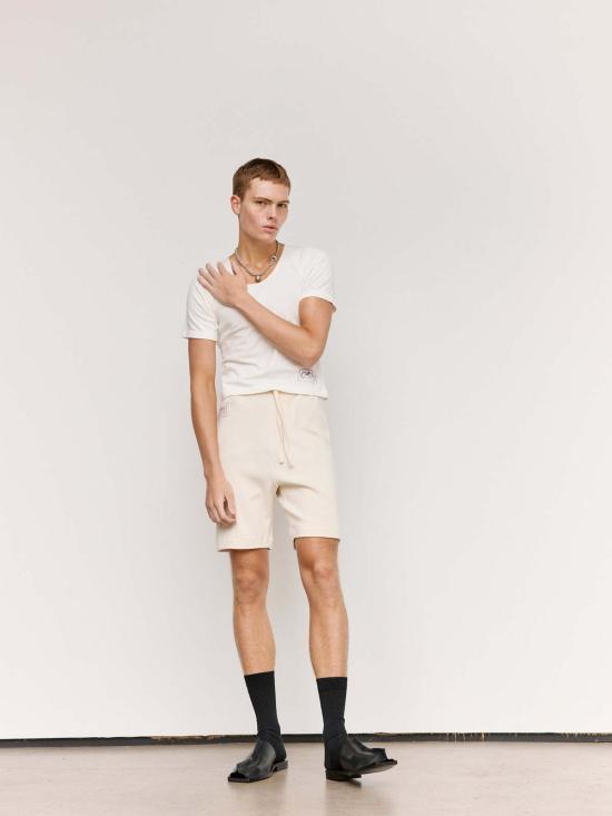  세실 툴켄스 숏팬츠 내추럴 인터록 저지 코튼 와이드 - CECILE TULKENS