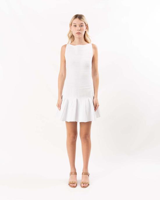  레트로페테 숏 원피스 오드리나 니트 드레스 화이트 - RETROFETE