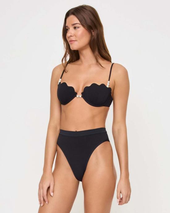  엘스페이스 비키니 수영복 LSpace 선라이즈 쉘 비키니 탑 블랙 - L SPACE