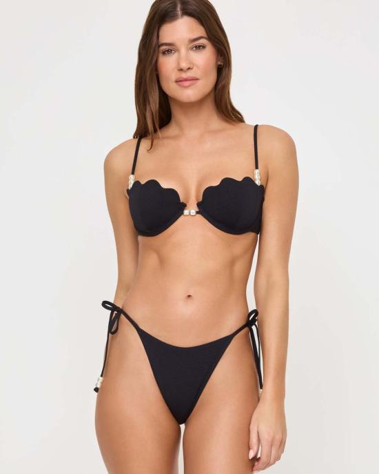  엘스페이스 비키니 수영복 LSpace 선라이즈 쉘 비키니 탑 블랙 - L SPACE