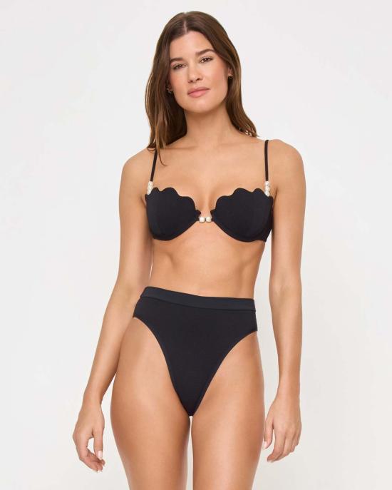  엘스페이스 비키니 수영복 LSpace 선라이즈 쉘 비키니 탑 블랙 - L SPACE