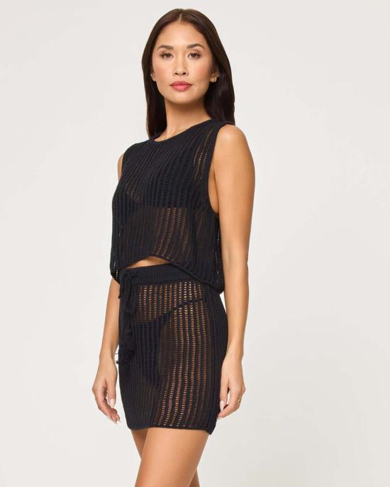  엘스페이스 숏 스커트 L스페이스 샌더 스커트 블랙 - L SPACE