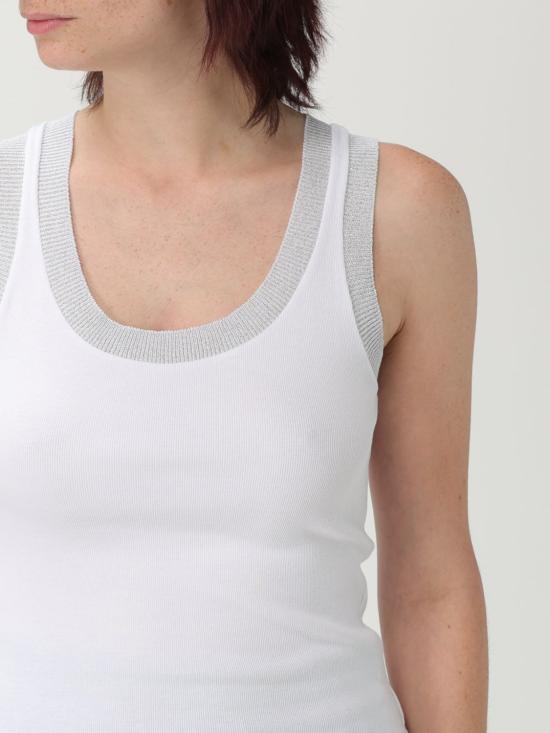 25FW 파비아나 필리피 민소매 티셔츠 JED275F150L361 21 White - FABIANA FILIPPI