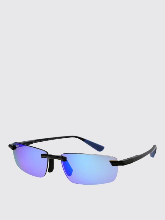 26SS 마우이짐 선글라스 B630 02 02 BLUE HAWAII ILIKOU SHINY BLACK W Blue