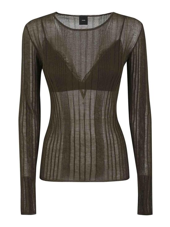  핑코 블라우스 102977A1NDX18 Dark Green