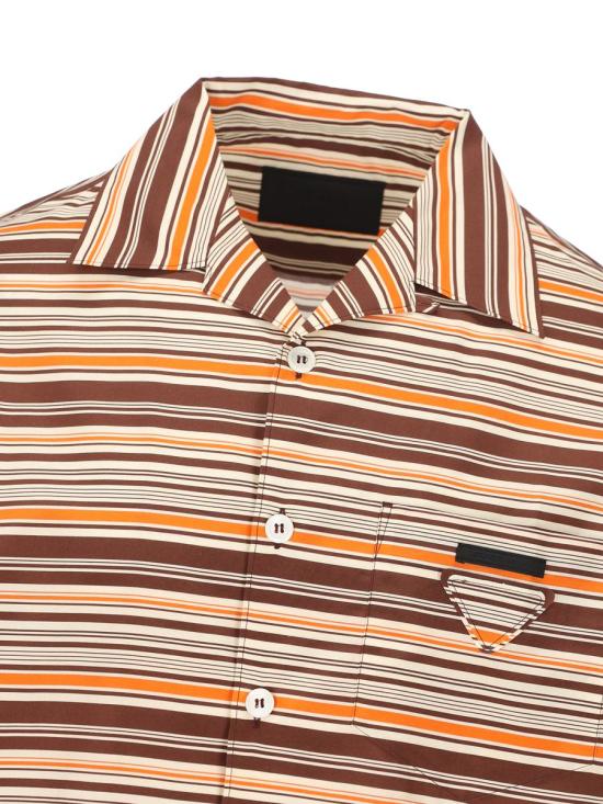 25FW 프라다 반팔 셔츠 UCS41417N4F0038 AI25 BROWN - PRADA