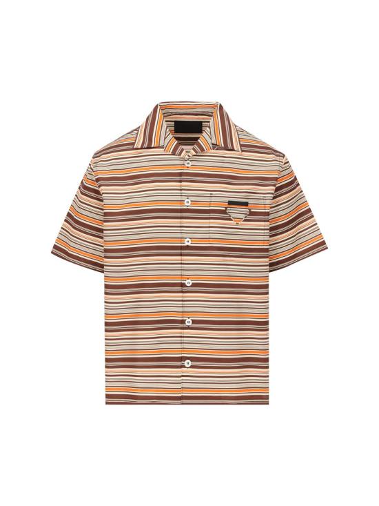 25FW 프라다 반팔 셔츠 UCS41417N4F0038 AI25 BROWN