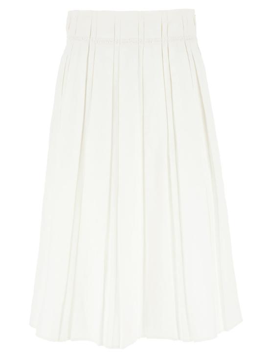 25SS 질샌더 미디 스커트 J02MA0256J60001100 White