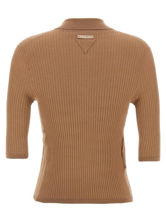 25FW 프라다 폴로 티셔츠 P24Q2NSOOO16SUF0040 Beige - PRADA